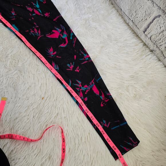 Adidas Women's Floral Pink And Blue All Over Print Tech Leggings Medium - Picture 13 of 14